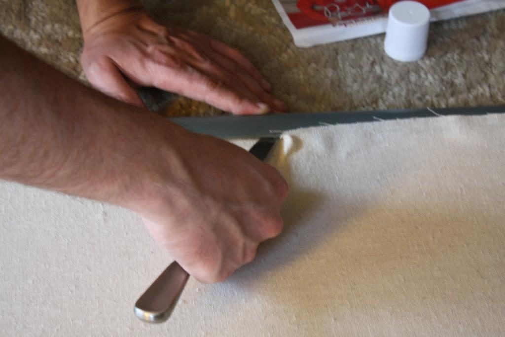 How to make a covered cork board mint green sewing machine