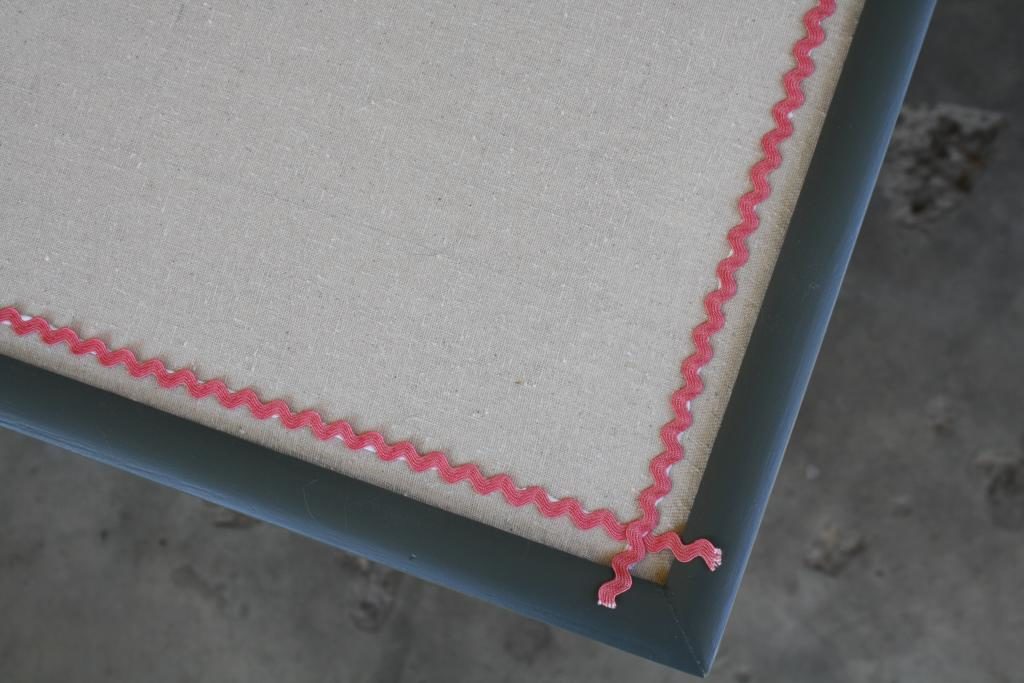 How to make a covered cork board mint green sewing machine