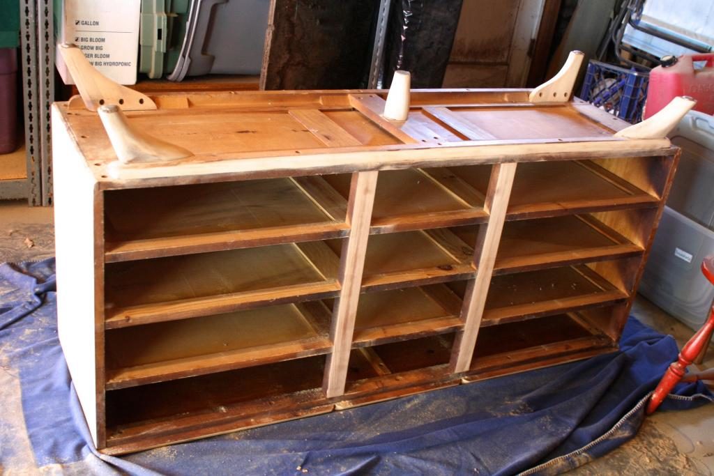 Refinish Mid Century Modern Dresser Mint Green Sewing Machine