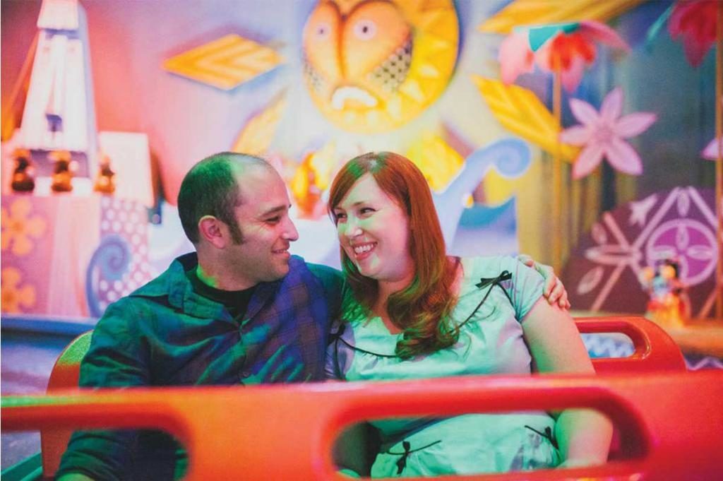 Disneyland Engagement Photos Plum Jam Photography Mint Green Sewing Machine