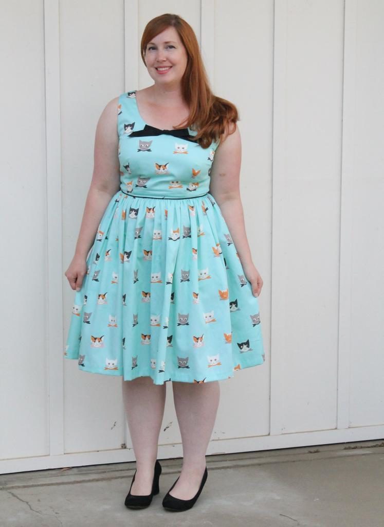 Cat Lady Sewing Challenge Dress Spoonflower Mint Green Sewing Machine