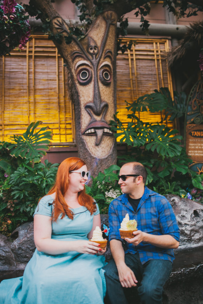 Disneyland Engagement Photos Plum Jam Photography Mint Green Sewing Machine