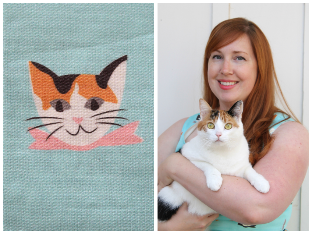 Cat Lady Sewing Challenge Dress Spoonflower Mint Green Sewing Machine