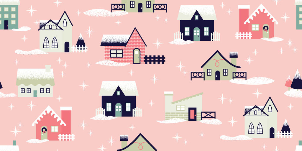 Melissa Ormonde Guzman Surface Pattern Design Let it Snow Retro Christmas