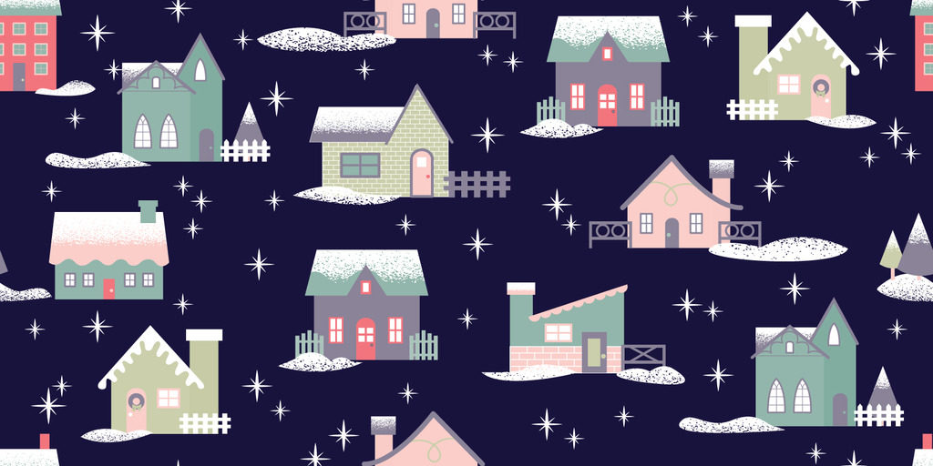 Melissa Ormonde Guzman Surface Pattern Design Let it Snow Retro Christmas