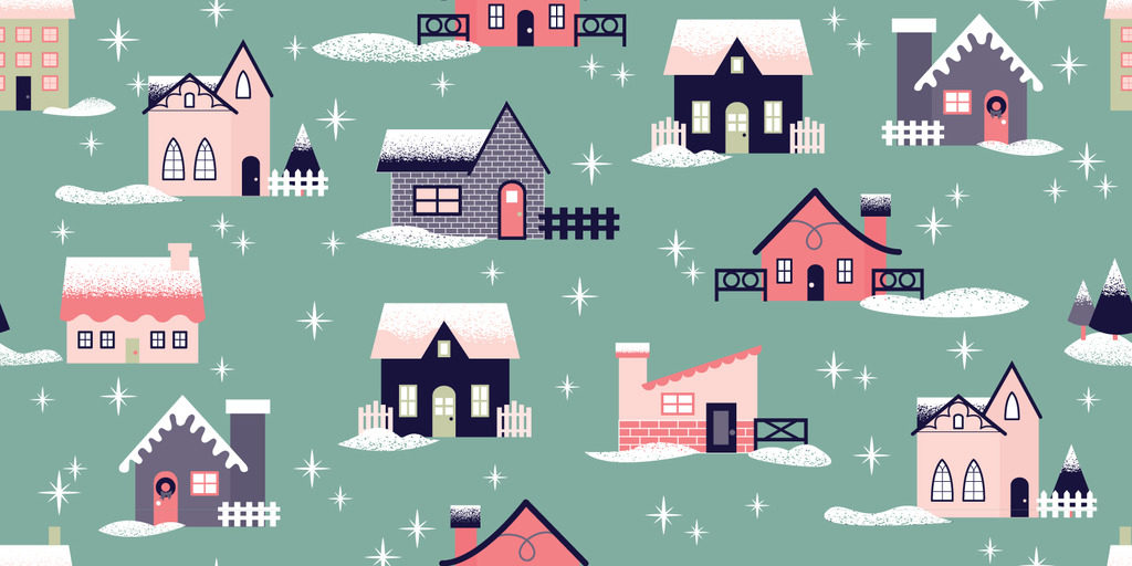 Melissa Ormonde Guzman Surface Pattern Design Let it Snow Retro Christmas