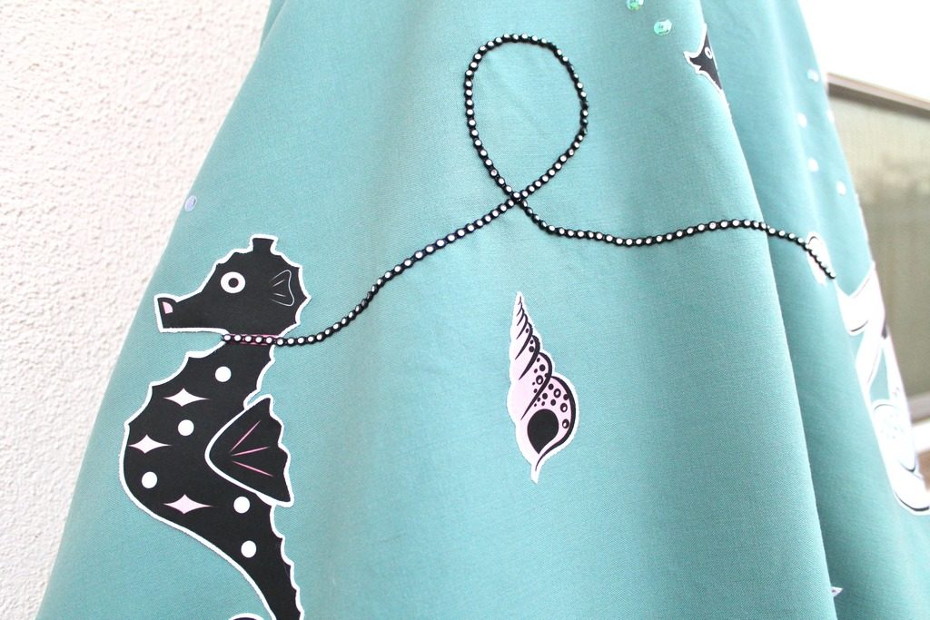 Retro Mermaid Applique Skirt Mint Green Sewing Machine Blog