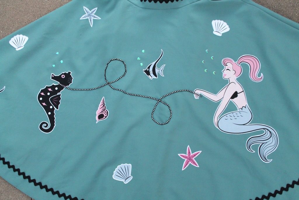 Retro Mermaid Applique Skirt Mint Green Sewing Machine Blog