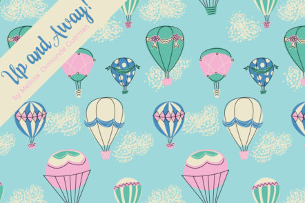 Melissa Ormonde Guzman Surface Pattern Design Up and Away Retro Hot Air Balloons